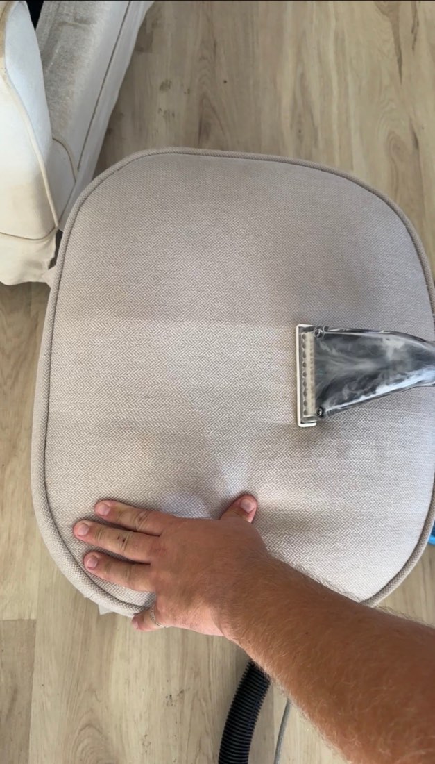 Chair seat cushion, half done